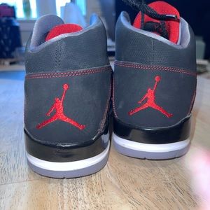 Jordan’s size 11 red/black